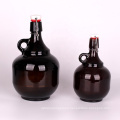 Luxury 1liter 2 liter amber California wine beer growler glass bottle with swing top